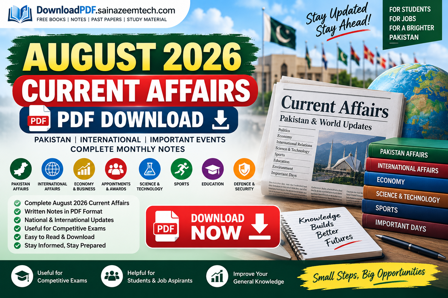 August 2026 Current Affairs PDF Download August 2026 Current Affairs PDF Download