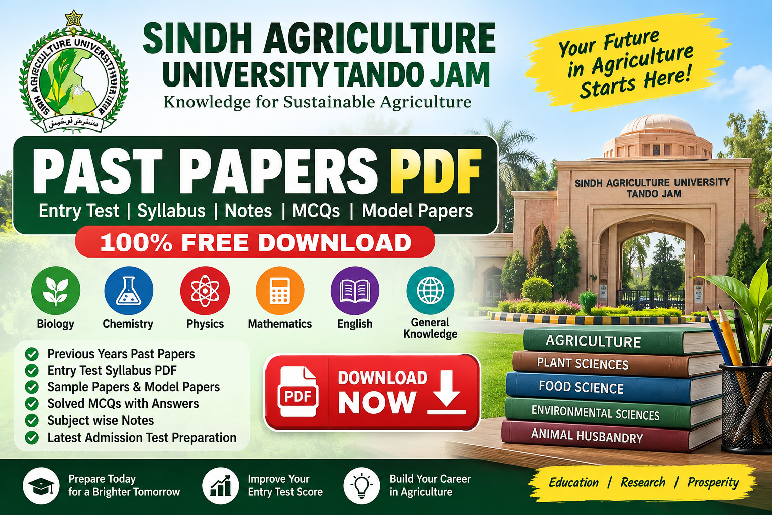 Sindh Agriculture University Tando Jam Past Papers PDF 2027 Sindh Agriculture University Tando Jam Past Papers PDF 2027